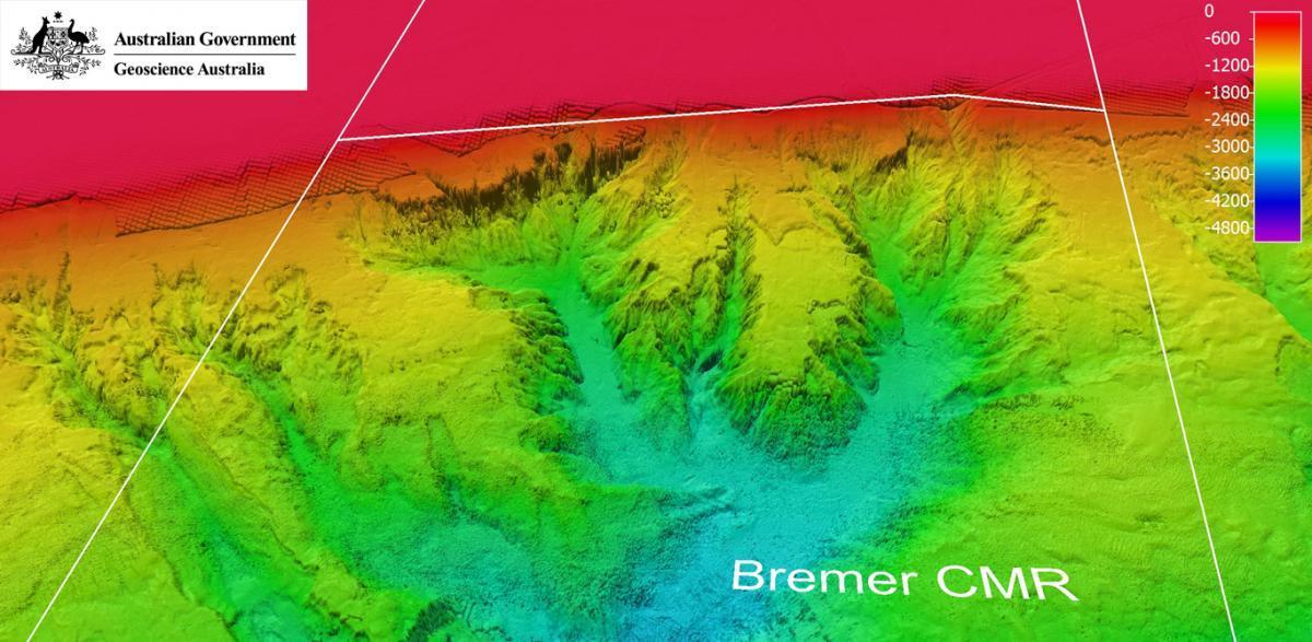 Bathymetry map of Bremer offshore region.
