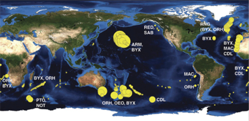 A map of world seamount fisheries
