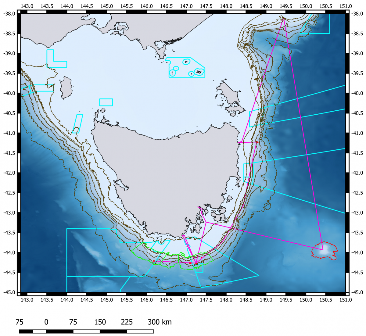 Seamount Coral Voyage track  map